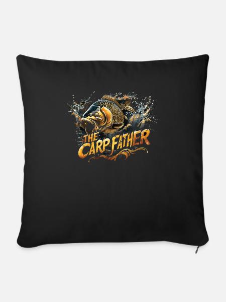 „the Carp Father“ Karpfenangeln - Sofakissenbezug 45 x 45 cm - Schwarz