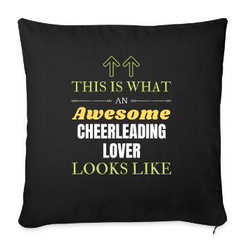 This is what an awesome Cheerleading lover looks l - Sofa pillowcase 17,3'' x 17,3'' (45 x 45 cm) - black - Front