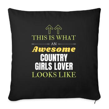 Voici à quoi ressemble un amant de filles de la campagne génial - Housse de coussin décorative 45 x 45 cm - noir - Devant