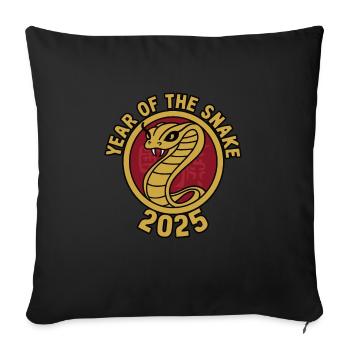 Année Chinoise 2025 Année du Serpent - Housse de coussin décorative 45 x 45 cm - noir - Devant