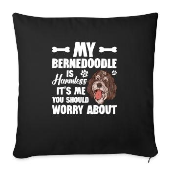 My Bernedoodle is harmless, to me you should - Sofa pillowcase 17,3'' x 17,3'' (45 x 45 cm) - black - Front