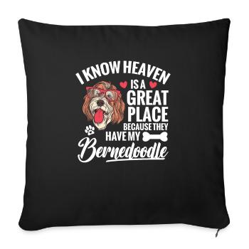 Dog Ew, folks. aw, a Brittany Spaniel - Sofa pillowcase 17,3'' x 17,3'' (45 x 45 cm) - black - Front