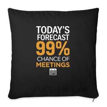 Réunion d’humour de bureau - Housse de coussin décorative 45 x 45 cm - noir - Devant