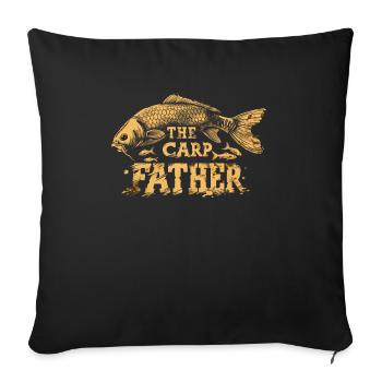 "the Carp Father" carp fishing - Sofa pillowcase 17,3'' x 17,3'' (45 x 45 cm) - black - Front