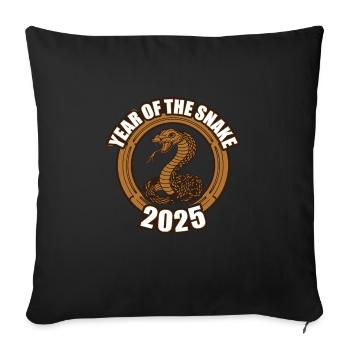 Chinese Year 2025 Year of the Snake - Sofa pillowcase 17,3'' x 17,3'' (45 x 45 cm) - black - Front