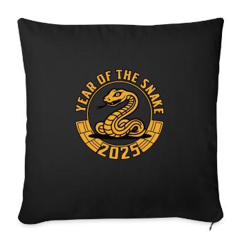 Année Chinoise 2025 Année du Serpent - Housse de coussin décorative 45 x 45 cm - noir - Devant