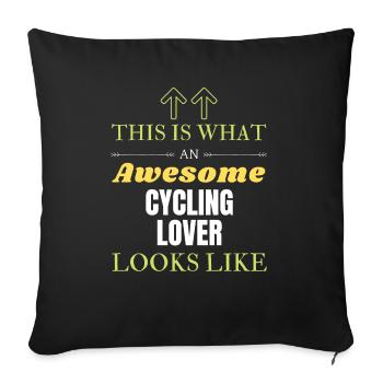 This is what an awesome Cycling lover looks like - Sofa pillowcase 17,3'' x 17,3'' (45 x 45 cm) - black - Front