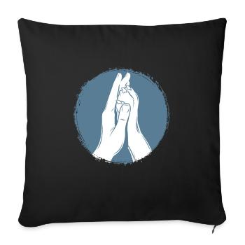 Hand + Dog Paw - High Five - Dog Fan - Sofa pillowcase 17,3'' x 17,3'' (45 x 45 cm) - black - Front
