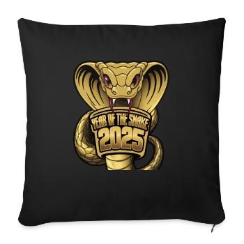 Année Chinoise 2025 Année du Serpent - Housse de coussin décorative 45 x 45 cm - noir - Devant