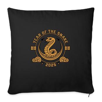 Chinese Year 2025 Year of the Snake - Sofa pillowcase 17,3'' x 17,3'' (45 x 45 cm) - black - Front