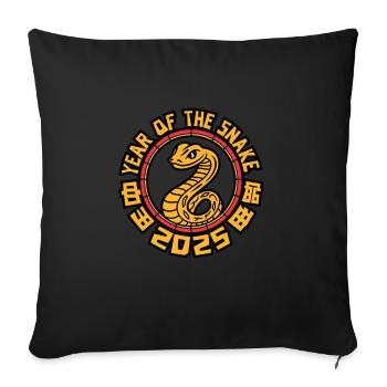 Chinese Year 2025 Year of the Snake - Sofa pillowcase 17,3'' x 17,3'' (45 x 45 cm) - black - Front