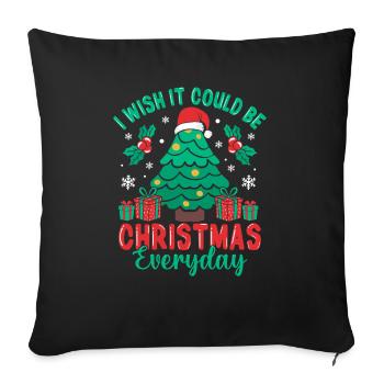 I Wish It Could Be Christmas Everyday Tree Santa - Sofakissenbezug 45 x 45 cm - Schwarz - Vorne