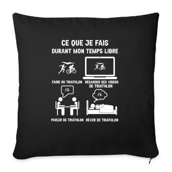 Freizeit Triathlon Humor - Sofakissenbezug 45 x 45 cm - Schwarz - Vorne