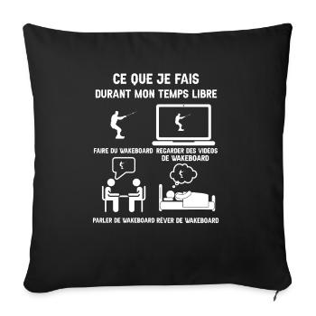Freizeit Wakeboard-Humor - Sofakissenbezug 45 x 45 cm - Schwarz - Vorne