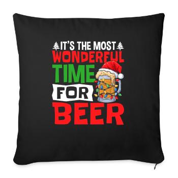 It's The Most Wonderful Time For Beer Christmas S - Sofa pillowcase 17,3'' x 17,3'' (45 x 45 cm) - black - Front