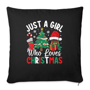 Juste une fille qui aime les vacances de Noël Sœur - Housse de coussin décorative 45 x 45 cm - noir - Devant