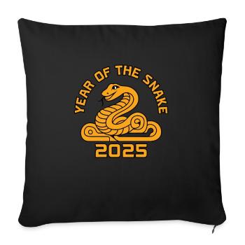 Chinese Year 2025 Year of the Snake - Sofa pillowcase 17,3'' x 17,3'' (45 x 45 cm) - black - Front