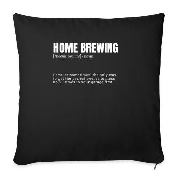 Home Brewing Funny Definition Indoor Hobbies - Sofa pillowcase 17,3'' x 17,3'' (45 x 45 cm) - black - Front