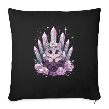 Kawaii Cat Pastel Goth Cute Anime - Sofa pillowcase 17,3'' x 17,3'' (45 x 45 cm) - black - Front