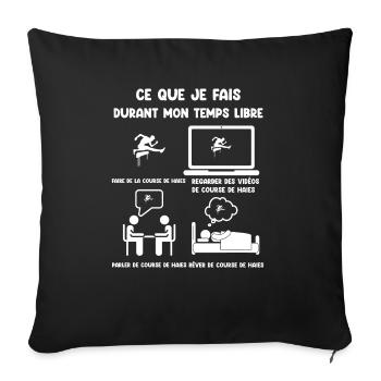 temps libre athlétisme course haies humour drôle - Housse de coussin décorative 45 x 45 cm - noir - Devant