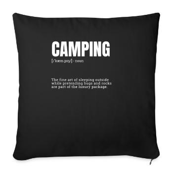 Funny Camping Art of Sleeping Outside Irony - Sofa pillowcase 17,3'' x 17,3'' (45 x 45 cm) - black - Front