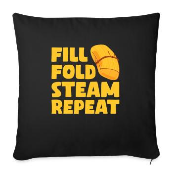 Remplir Plier Vapeur Répéter Cuisine latino-américaine - Housse de coussin décorative 45 x 45 cm - noir - Devant