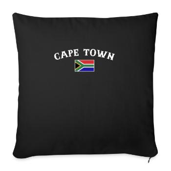 Cape Town Afrique du Sud Drapeau sud-africain - Housse de coussin décorative 45 x 45 cm - noir - Devant