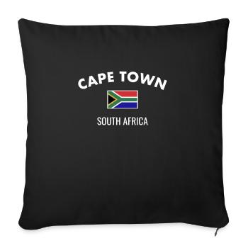 Cape Town Afrique du Sud Drapeau sud-africain - Housse de coussin décorative 45 x 45 cm - noir - Devant