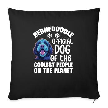 Bernedoodle, Offizieller Hund Der Coolsten - Sofakissenbezug 45 x 45 cm - Schwarz - Vorne