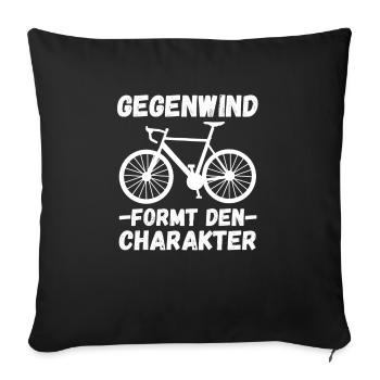 Fahrrad Gegenwind - Sofakissenbezug 45 x 45 cm - Schwarz - Vorne