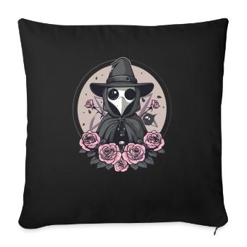 Plague Doctor Kawaii Pastel Gothic - Sofa pillowcase 17,3'' x 17,3'' (45 x 45 cm) - black - Front