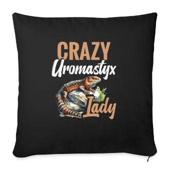 Dame Uromastyx folle - Housse de coussin décorative 45 x 45 cm - noir - Devant