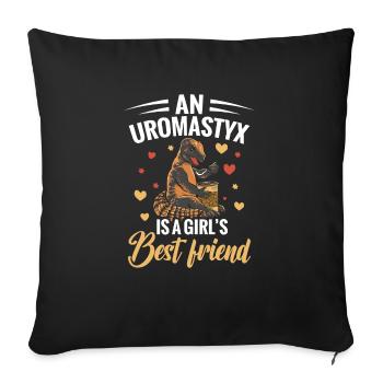 A uromastyx is a friend's best friend - Sofa pillowcase 17,3'' x 17,3'' (45 x 45 cm) - black - Front