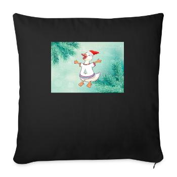 Canard de Noël en pull festif Noël - Housse de coussin décorative 45 x 45 cm - noir - Devant