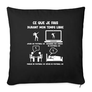 free time football us funny humor - Sofa pillowcase 17,3'' x 17,3'' (45 x 45 cm) - black - Front