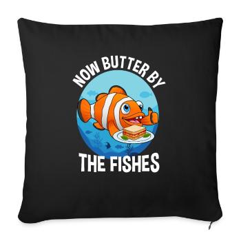 Now Butter By The Fishes Deutsche Sprichwörter - Housse de coussin décorative 45 x 45 cm - noir - Devant