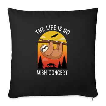 The Life is No Wish Concert German Proverbs - Sofa pillowcase 17,3'' x 17,3'' (45 x 45 cm) - black - Front