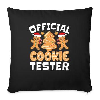 Official Cookie Tester Christmas Sweets - Sofakissenbezug 45 x 45 cm - Schwarz - Vorne