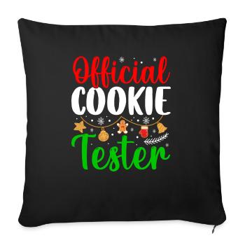 Official Cookie Tester Sweets Christmas - Sofakissenbezug 45 x 45 cm - Schwarz - Vorne