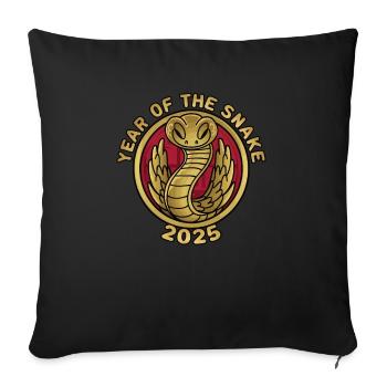 Chinese Year 2025 Year of the Snake - Sofa pillowcase 17,3'' x 17,3'' (45 x 45 cm) - black - Front
