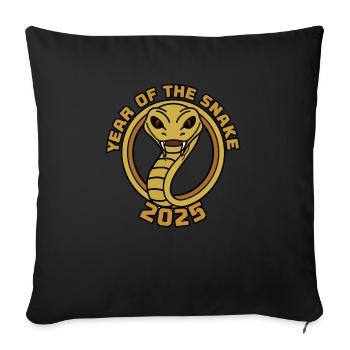 Chinese Year 2025 Year of the Snake - Sofa pillowcase 17,3'' x 17,3'' (45 x 45 cm) - black - Front