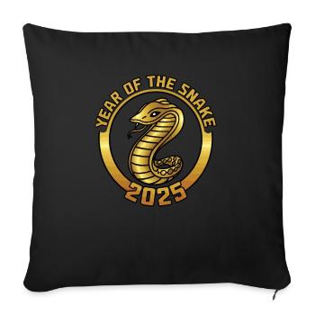Chinese Year 2025 Year of the Snake - Sofa pillowcase 17,3'' x 17,3'' (45 x 45 cm) - black - Front