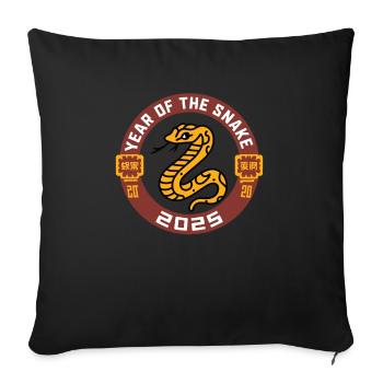 Chinese Year 2025 Year of the Snake - Sofa pillowcase 17,3'' x 17,3'' (45 x 45 cm) - black - Front