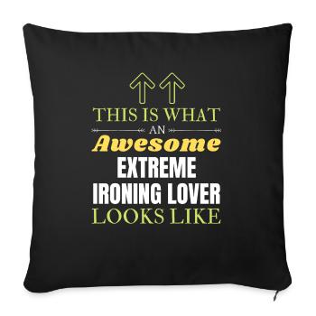 This is what an awesome Extreme ironing lover look - Sofa pillowcase 17,3'' x 17,3'' (45 x 45 cm) - black - Front