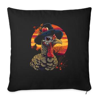 Dankbares Gobble Wobble Thanksgiving - Sofakissenbezug 45 x 45 cm - Schwarz - Vorne