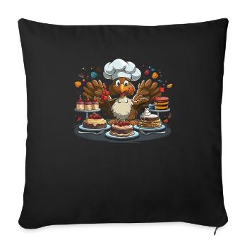 Grateful Gobble Wobble Thanksgiving - Sofa pillowcase 17,3'' x 17,3'' (45 x 45 cm) - black - Front