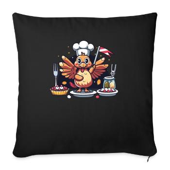 Dankbares Gobble Wobble Thanksgiving - Sofakissenbezug 45 x 45 cm - Schwarz - Vorne