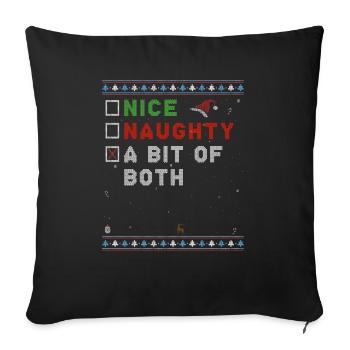 Gentil Coquin Un peu des deux - Équilibre de Noël - Housse de coussin décorative 45 x 45 cm - noir - Devant