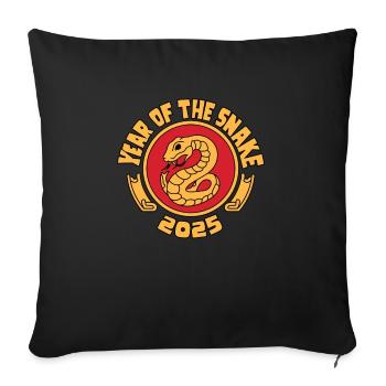 Chinese Year 2025 Year of the Snake - Sofa pillowcase 17,3'' x 17,3'' (45 x 45 cm) - black - Front