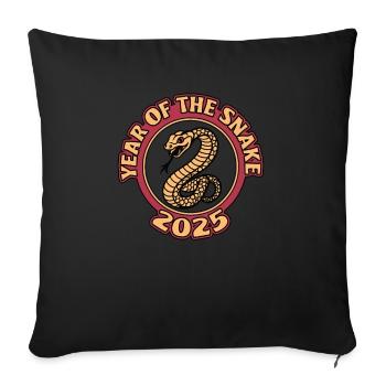 Chinese Year 2025 Year of the Snake - Sofa pillowcase 17,3'' x 17,3'' (45 x 45 cm) - black - Front